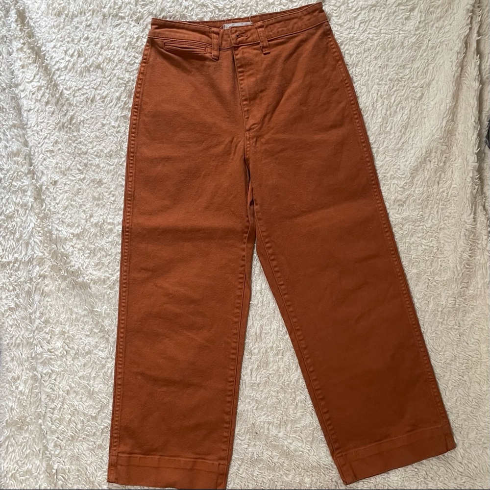 Madewell Emmet Wide Leg Crop Pants Burnt Sienna